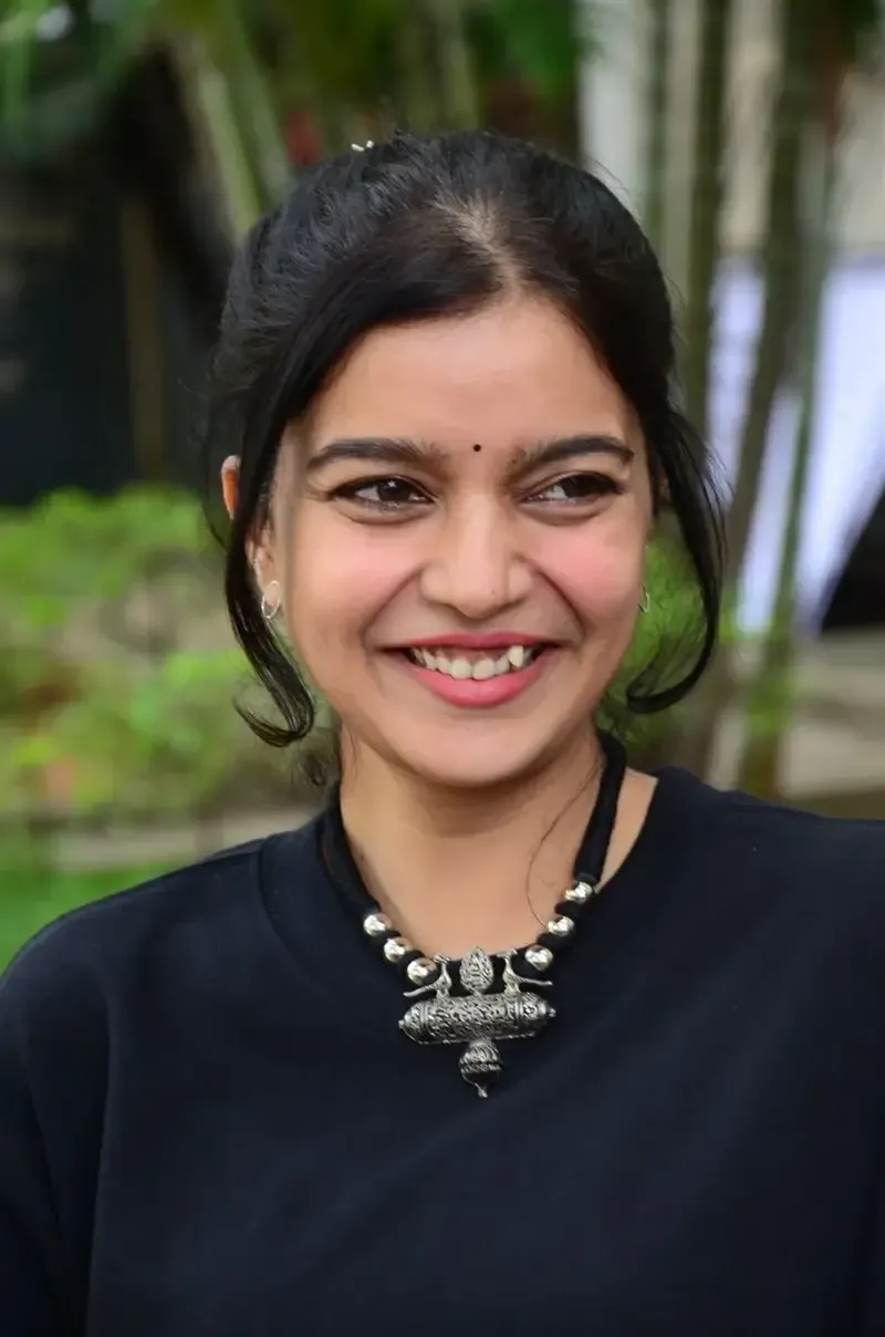 Actress Colors Swathi in Black Dress at Month Of Madhu Movie Press Meet